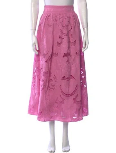 Pre-owned Sézane Patterned Midi Length Skirt In Pink