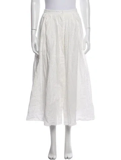 Pre-owned Sézane Patterned Midi Length Skirt W/ Tags In White