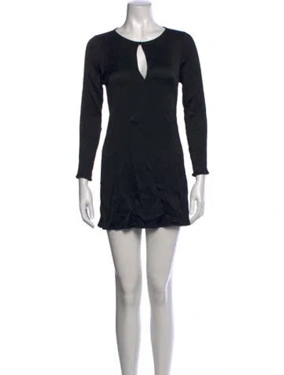 Pre-owned Sézane Patterned Mini Dress In Black