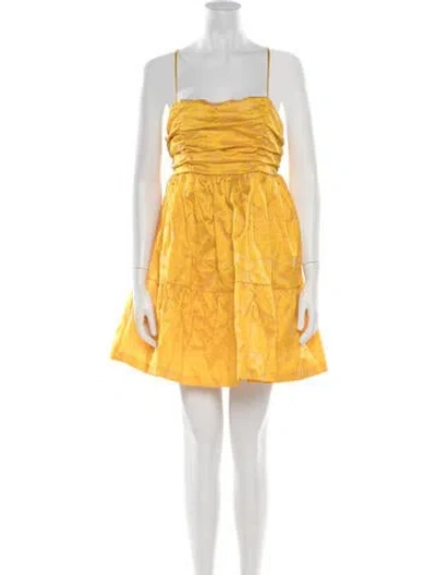 Pre-owned Sézane Patterned Mini Dress In Yellow