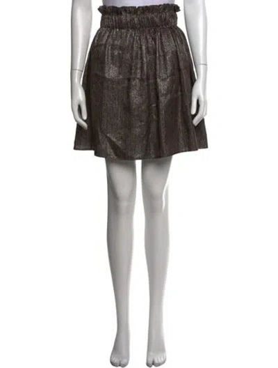 Pre-owned Sézane Patterned Mini Skirt In Black/metallic
