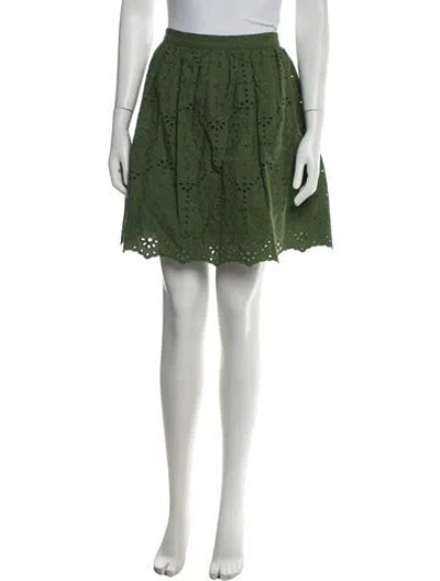 Pre-owned Sézane Patterned Mini Skirt In Green