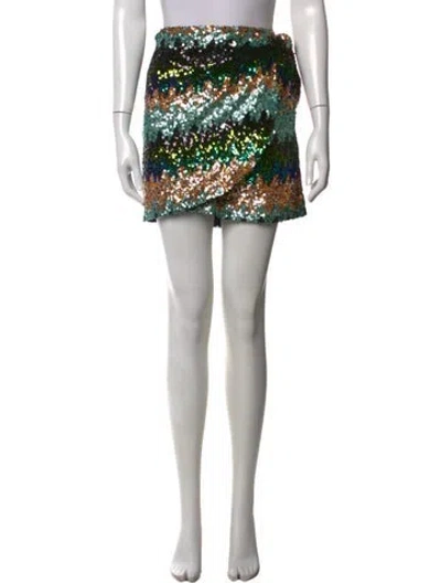 Pre-owned Sézane Patterned Mini Skirt W/ Tags In Black