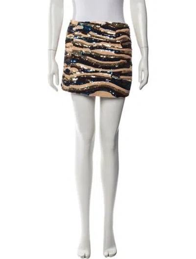 Pre-owned Sézane Patterned Mini Skirt In White