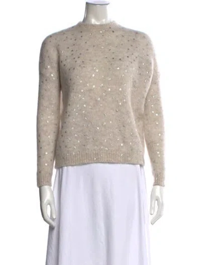 Pre-owned Sézane Patterned Mock Neck Sweater In Neutral