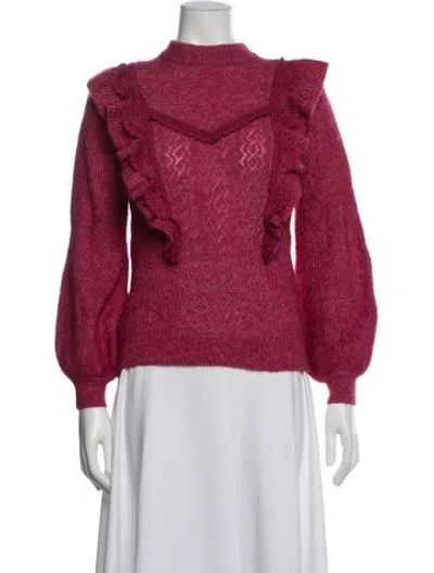Pre-owned Sézane Patterned Mock Neck Sweater W/ Tags In Red
