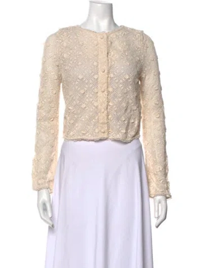 Pre-owned Sézane Patterned Open Front Sweater In Neutrals