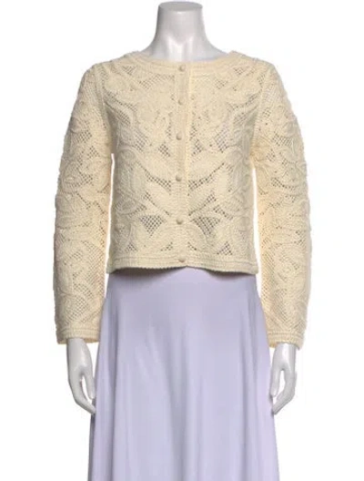 Pre-owned Sézane Patterned Open Front Sweater W/ Tags In Neutrals