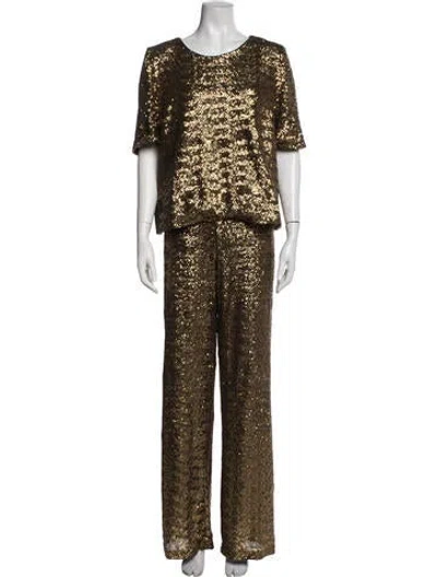Pre-owned Sézane Patterned Pantsuit In Brown
