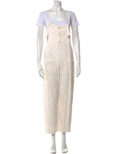 Pre-owned Sézane Patterned Scoop Neck Jumpsuit In Neutrals