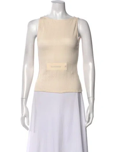 Pre-owned Sézane Patterned Scoop Neck Top W/ Tags In Neutral