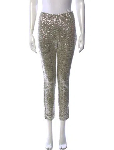 Pre-owned Sézane Patterned Straight Leg Pants In Silver