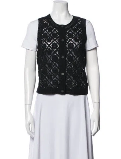 Pre-owned Sézane Patterned Vest In Black