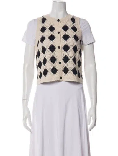 Pre-owned Sézane Patterned Vest In Neutral
