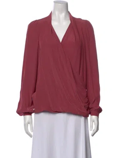 Pre-owned Sézane Patterned V-neck Blouse In Pink