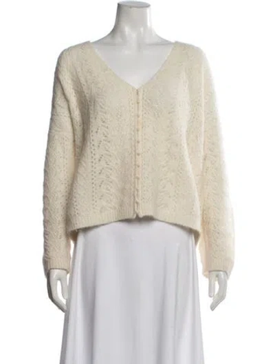 Pre-owned Sézane Patterned V-neck Sweater In Neutrals