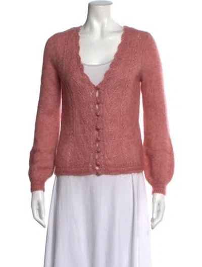 Pre-owned Sézane Patterned V-neck Sweater In Pink