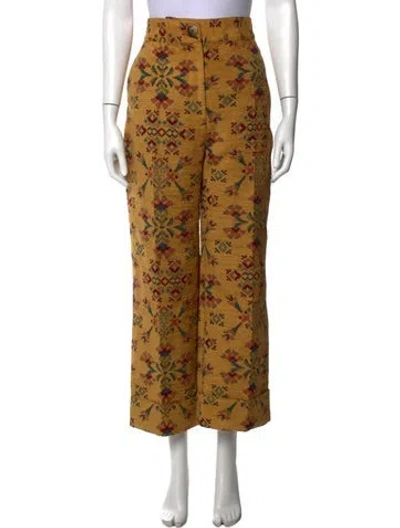 Pre-owned Sézane Patterned Wide Leg Pants In Multicolor