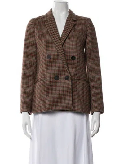 Pre-owned Sézane Plaid Print Blazer In Neutral