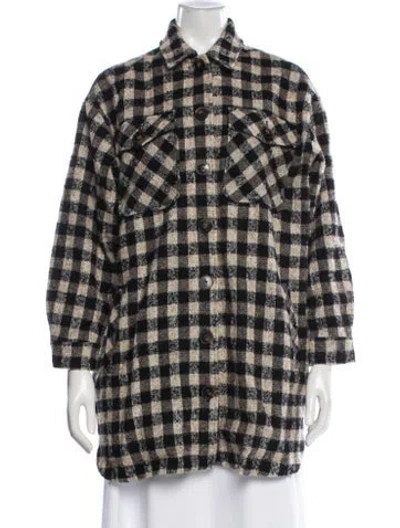Pre-owned Sézane Plaid Print Coat In Multi