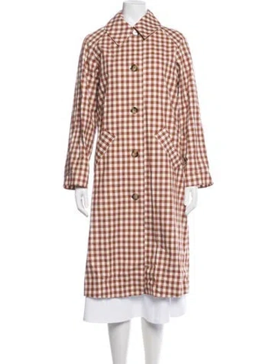 Pre-owned Sézane Plaid Print Coat In Multicolor