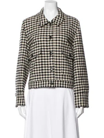 Pre-owned Sézane Plaid Print Jacket In Multicolor