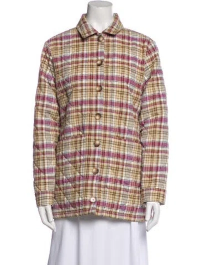 Pre-owned Sézane Plaid Print Jacket In Neutral