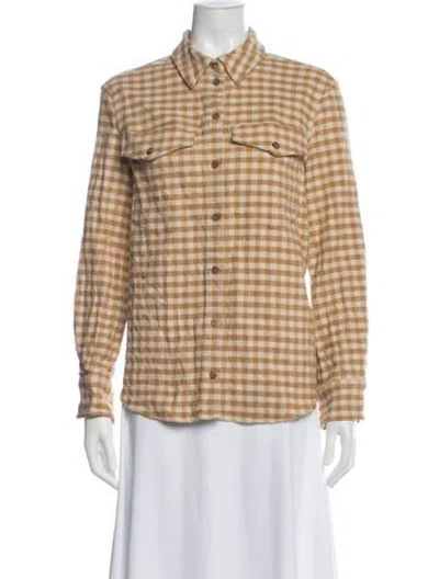 Pre-owned Sézane Plaid Print Jacket In Neutral