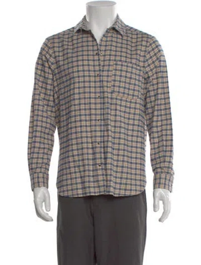 Pre-owned Sézane Plaid Print Long Sleeve Shirt In Multi