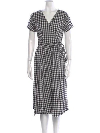 Pre-owned Sézane Plaid Print Midi Length Dress In Multi