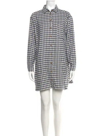 Pre-owned Sézane Plaid Print Mini Dress In Black