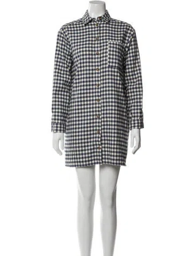 Pre-owned Sézane Plaid Print Mini Dress In Black