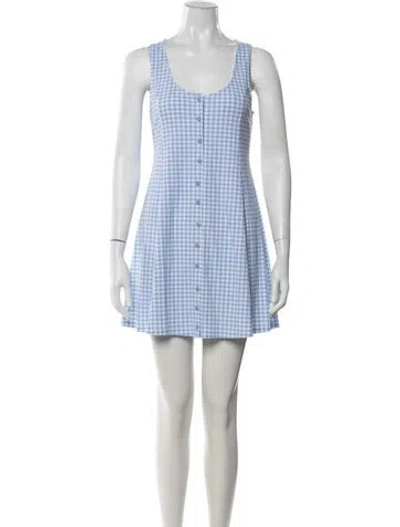 Pre-owned Sézane Plaid Print Mini Dress In Blue