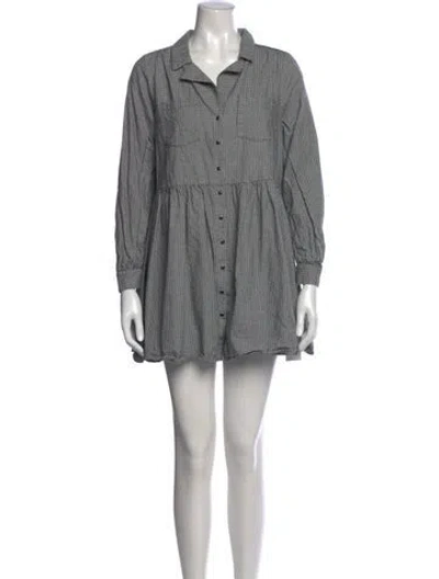 Pre-owned Sézane Plaid Print Mini Dress In Gray