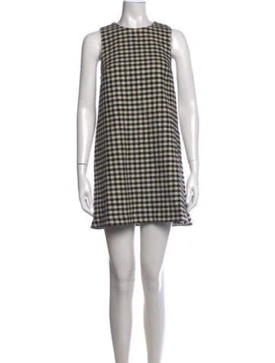 Pre-owned Sézane Plaid Print Mini Dress W/ Tags In Black