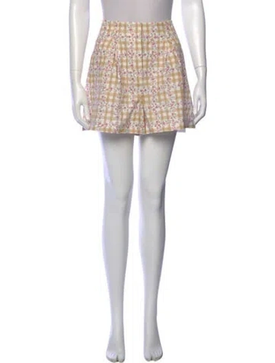 Pre-owned Sézane Plaid Print Mini Shorts In Neutral