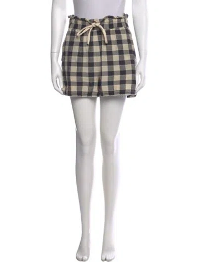 Pre-owned Sézane Plaid Print Mini Shorts In Neutrals