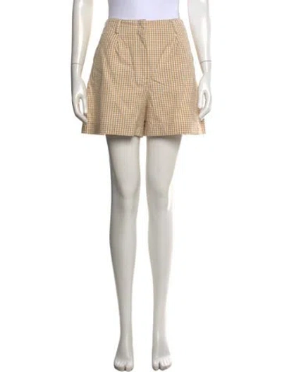 Pre-owned Sézane Plaid Print Mini Shorts In Neutrals