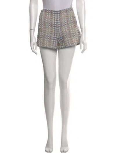 Pre-owned Sézane Plaid Print Mini Shorts In Pink