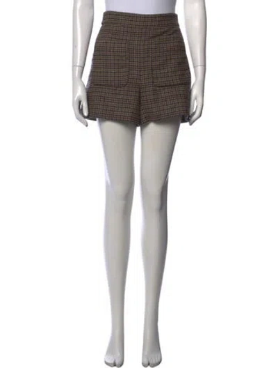 Pre-owned Sézane Plaid Print Mini Shorts In Pink