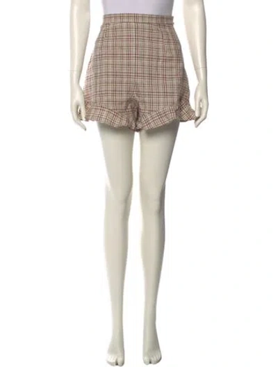 Pre-owned Sézane Plaid Print Mini Shorts W/ Tags In Neutral