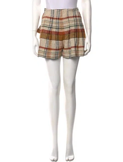 Pre-owned Sézane Plaid Print Mini Shorts W/ Tags In Pink