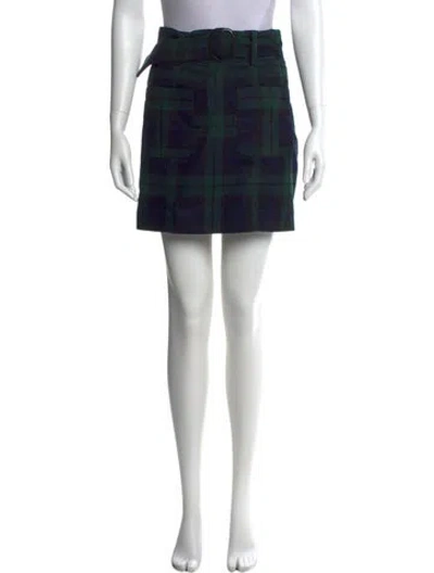 Pre-owned Sézane Plaid Print Mini Skirt In Black