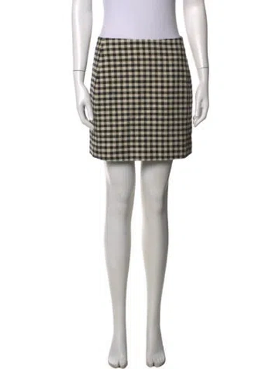Pre-owned Sézane Plaid Print Mini Skirt In Black