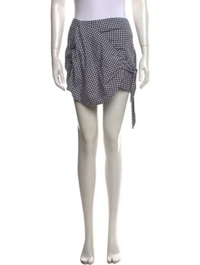 Pre-owned Sézane Plaid Print Mini Skirt In Blue