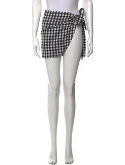 Pre-owned Sézane Plaid Print Mini Skirt In Brown