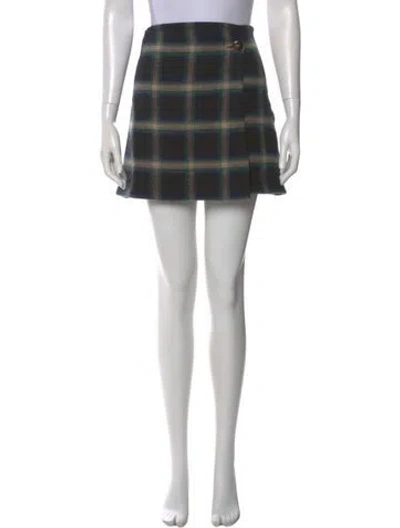 Pre-owned Sézane Plaid Print Mini Skirt In Neutral