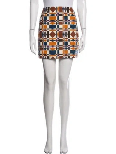 Pre-owned Sézane Plaid Print Mini Skirt In Neutrals