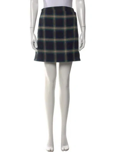 Pre-owned Sézane Plaid Print Mini Skirt W/ Tags In Black