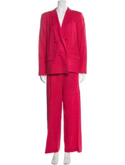 Pre-owned Sézane Plaid Print Pantsuit In Red